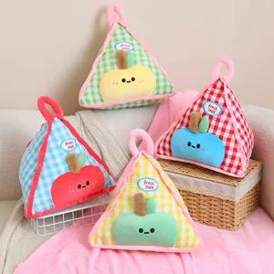 Oreiller Coussin Triangle Fruit Dessin Animé Mignon Couette Double Usage En Peluche Bureau Sieste Couette Avec Anneau Polyester Décoration