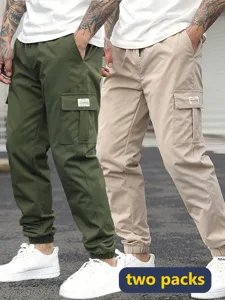 Herren Cargo Hosen schmale Passform Freizeithosen mit vielen Taschen Sommer Taktisch Alltag