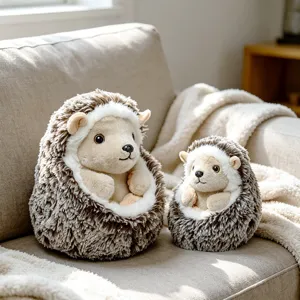 Set peluche riccio carino, morbida bambola di peluche regalo bambino, decorazione accogliente.