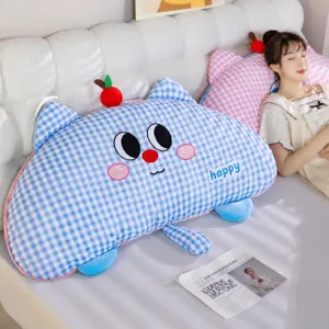 Dopamine cartoon plush bedside cushion lazy sofa pillow reading backrest pad for women