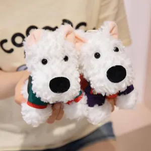 West Highland White Terrier plush toy cute puppy keychain bag pendant soft fluffy doll gift