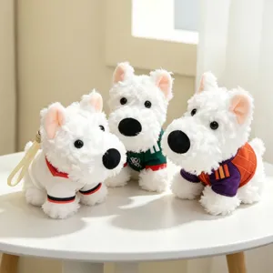 West Highland White Terrier plush toy keychain cute puppy doll pendant bag charm