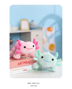 Cute axolotl plush toy cute stuffed animal doll lying posture soft fluffy toy gift new.