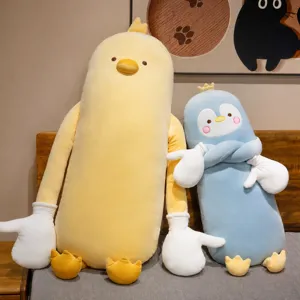 Cute Cartoon Penguin Long Plush Pillow Soft Stuffed Animal Body Pillow Cute Sleeping Companion Doll For Girls Home Decor Gift