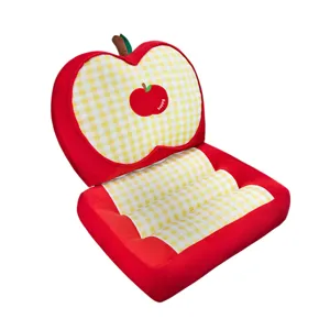 Simpatico cuscino per sedia in peluche a forma di mela, schienale ispessito per ufficio e dormitorio.
