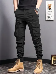 Herren freizeit taktrische cargohose schmale passform jogger hose mit taschen alltag.