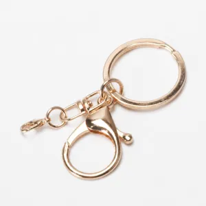 Kit d'accessoires de porte-clés en métal doré avec fermoir mousqueton pour bijoux DIY