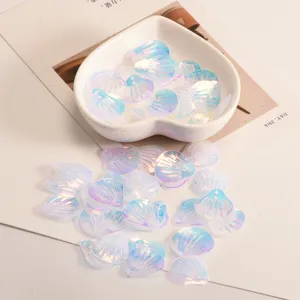 Iridescent shell sequins for DIY crafts, shiny pearl beads for clothing decoration details.