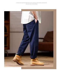 Heren casual losse recht cut broek retro stijl streetwear comfortabele katoen kleding