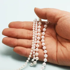Guirlande de perles rondes blanches pour bricolage bijoux mariage artisanat et accessoires.