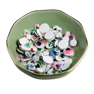 Yeux Agités DIY Colorés en Plastique Résine Yeux de Poupée Accessoires d'Artisanat Avec Dos Autocollant Pour Artisanat Fait Main