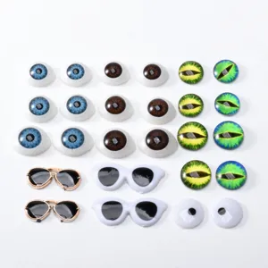 DIY Ojos de Muñeca Resina Plástico Globo Ocular Parches Gafas Miniatura Accesorios de Manualidades Para Fabricación de Juguetes Hechos a Mano