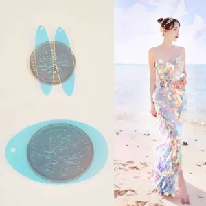 Mermaid transparent colorful sequins DIY sewing garment accessories, perfect for crafts.
