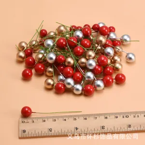 Künstliche rote beeren weihnachten stechpalme beeren diy handwerk material blumen pflücke