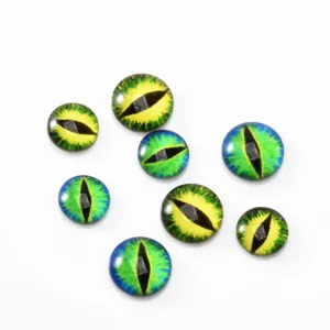 Cabujones de ojos de gato de dragón de vidrio para muñecas DIY y accesorios de joyería.