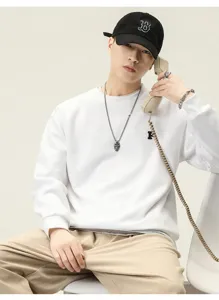 Felpa autunnale oversize streetwear con finto due pezzi e lettera ricamata da uomo