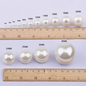 Pearl size chart plastic loose beads DIY handmade bracelet jewelry accessories white round