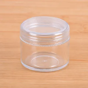 Tarro de almacenamiento de plástico transparente para artículos pequeños y accesorios.