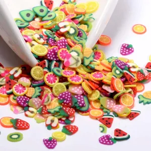 Rodajas de fruta de arcilla polimerica colorida para arte de unas resina y decoracion