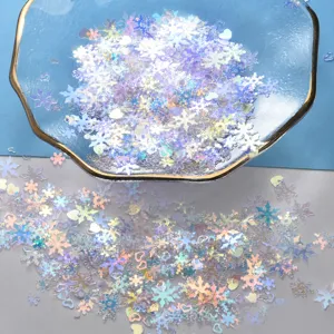 Mixed iridescent snowflake heart sequins glitter for DIY handmade crafts and nail art decor