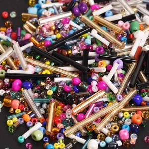 Mixed colorful seed beads and tube beads for DIY jewelry making, crafts, bracelets and necklaces.