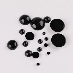 Black plastic doll eyes safety eyes flatback cabochons for DIY craft crochet handmade plush toys