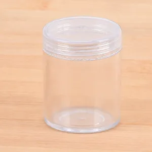Caja de almacenamiento de plástico transparente pequeño recipiente redondo para cuentas abalorios