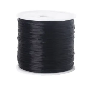 Cordon élastique noir fil élastique pour fabrication de bijoux bracelets DIY bobine.