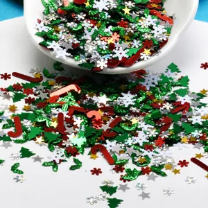 Bunte Weihnachts Schneeflocken Pailletten Basteln DIY Kleidung Zubehör Glitzerneu