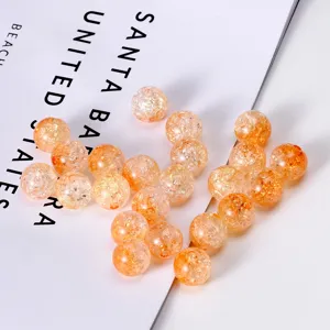 Two-color crackle glass beads loose DIY craft charm beads for handmade bracelets necklaces