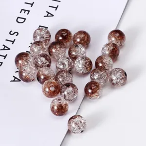 Two-color cracked glass beads crackle loose beads for DIY handmade bracelet necklace making accessories