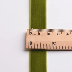 Green velvet ribbon strap DIY jewelry bow decoration material 1cm width detail display shot