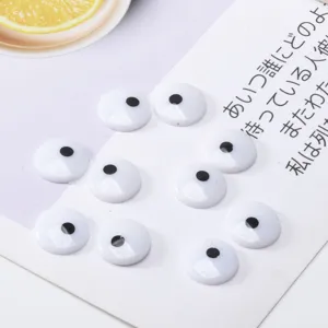 Ojos de muñeca DIY de plástico redondo negro y blanco accesorios para manualidades