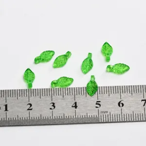 Green leaf acrylic beads DIY handmade necklace bracelet earrings jewelry making accessories