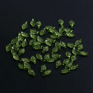 Green leaf beads loose charms for DIY handmade jewelry necklace bracelet earrings crafting parts
