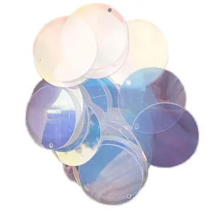 Iridescent transparent round sequins for DIY sewing garments apparel crafting accessories main