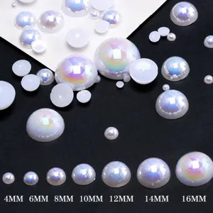 AB Farbe Flachrücken Harz Perlen DIY Handyhülle Dekoration Handwerk Cabochons Assortiert 4-16mm