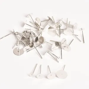 Platte oorsteker componenten wit K kleur DIY sieraden maken materiaal met platte pennen.