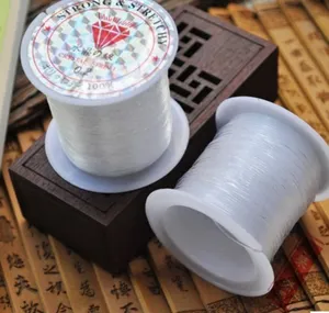 Clear crystal elastic string for jewelry making, 0.2mm beading cord bracelet thread.