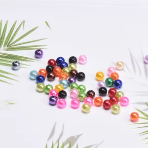 6mm colorful acrylic imitation pearl loose beads for DIY handmade jewelry bracelets crafting supplies