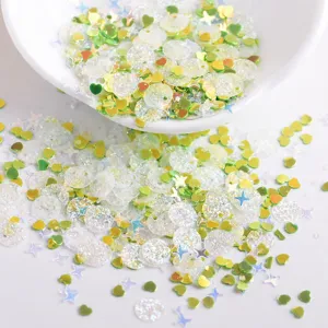 Mixed colorful small sequins matte round heart DIY glitter resin filling face eye art craft decor