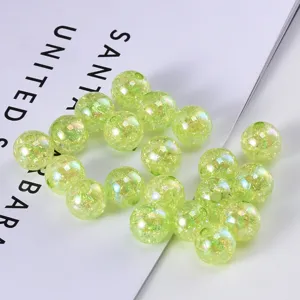 10mm colorful cracked glass beads for DIY handmade bracelet accessories light green