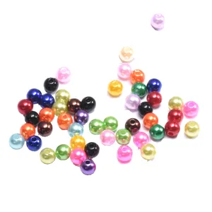 6mm colorful acrylic imitation pearl loose beads DIY handmade jewelry making supplies