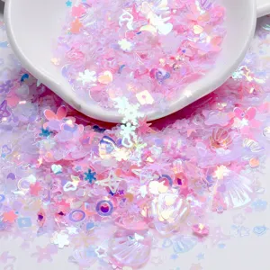 Gemischte holografische Muschel Pailletten Glitzer Flocken für DIY Epoxidharz und Make-up.