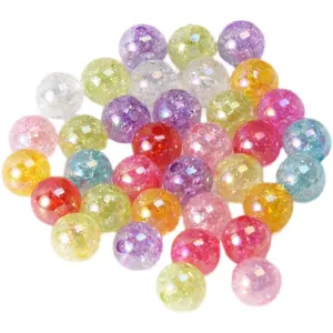Colorful crackle glass beads 10mm bulk for DIY bracelet jewelry making craft supplies.