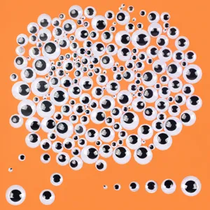 Black and white googly wiggle eyes with self-adhesive for DIY crafts, scrapbooking, and handmade toys.