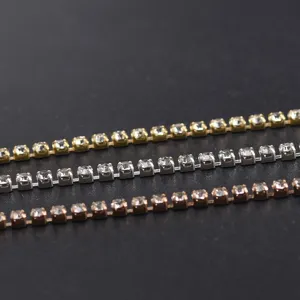 Catena chiusa in cristallo strass da 3mm per accessori di gioielli e decorazione capelli