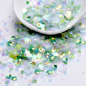 Bunte holografische Muschel Stern Pailletten für DIY Harz Füllung und Gesichts Make-up.