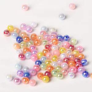 Colorful iridescent loose beads for DIY handmade jewelry making necklaces bracelets.