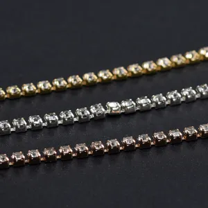 Catena strass 3mm catena coppa cristallo accessori gioielli fai da te materiali capelli